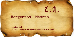 Bergenthal Neszta névjegykártya